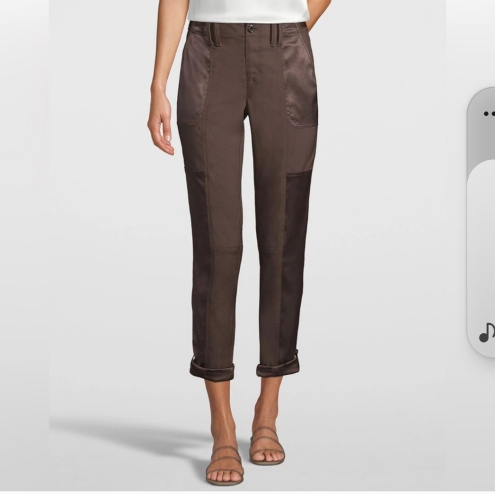 NWT White House Black Market Brown Utility Pants Sz 8